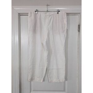 J. Jill Lovelinen Pants women's large white Lagenlook‎ Linen Coastal